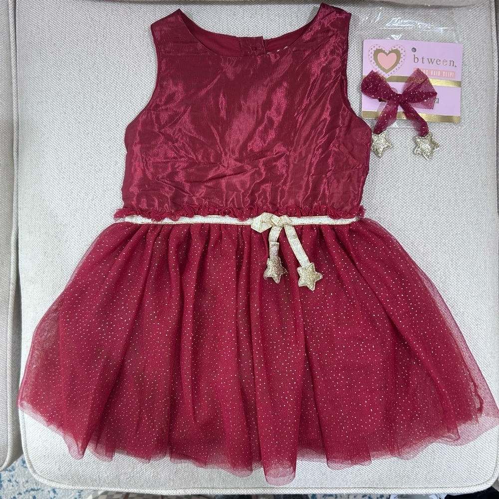 BTWEEN Crandberry Red Holiday Dress Sleeveless  Kids Size 4